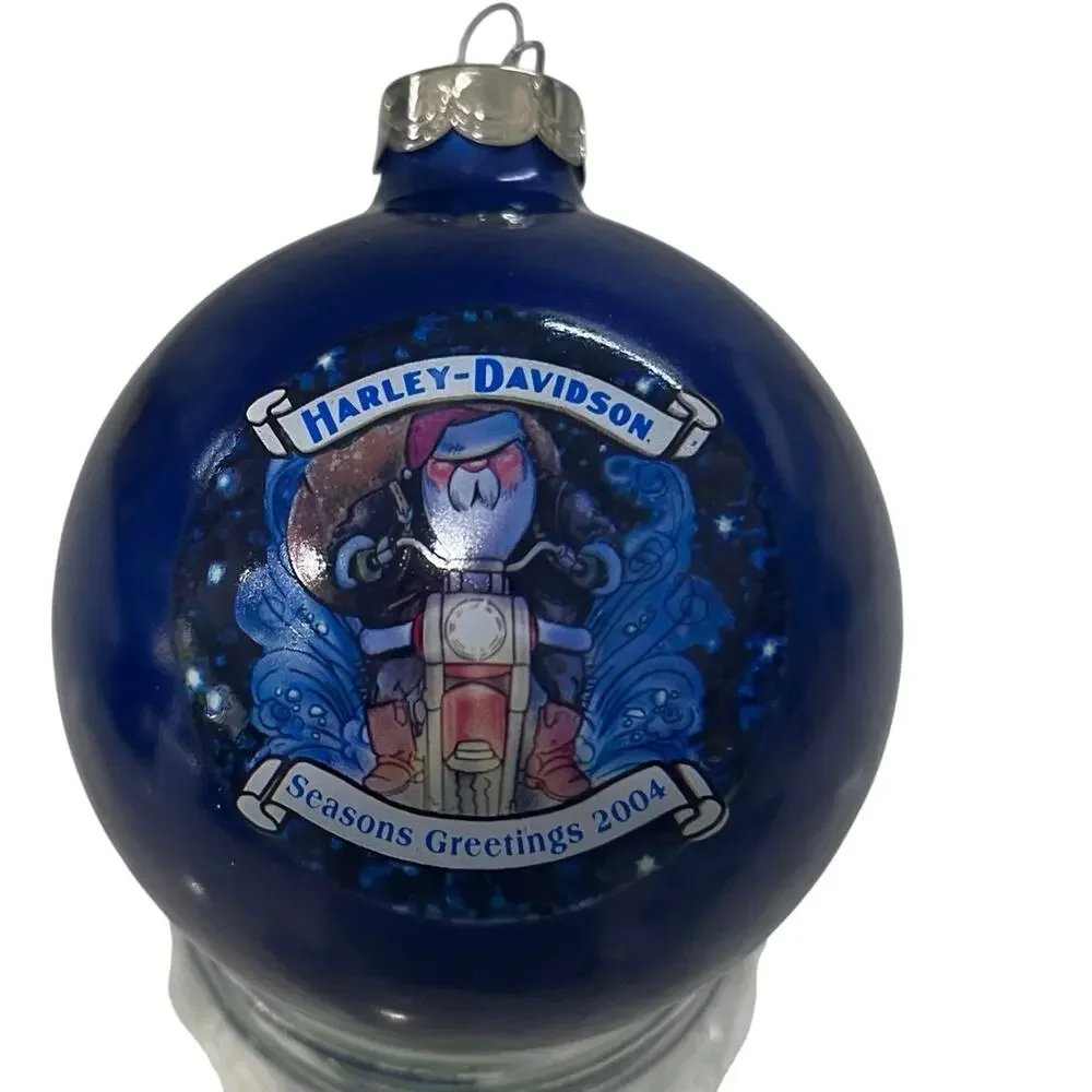 2004 Harley-Davidson Seasons Greetings Christmas Glass Ball Ornament